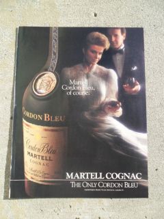 1986 Print Ad Martell Cognac Cordon Bleu ~ Sexy Sophisticated Girl