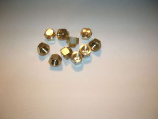Brass Valve Caps 1/4 (10)   Brand New