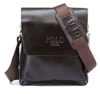 Mens POLO composite Leather Messenger Briefcase Satchel shoulder bag