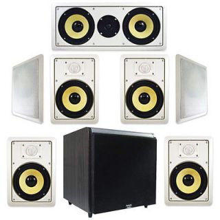 Piece 6.5 HD650 In Wall Speaker System Black 1000W 15Powered Home 