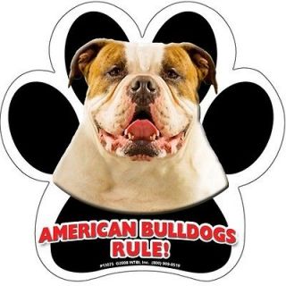   Bulldogs Rule Dog Paw Print Rubber Car or Fridge LOCKER MAGNET USA