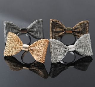 Pcs4 Colors Fashion Cute Lovely Bowknot Bow Adjustable Ring NEW Free 