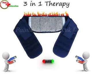 Magnetic waist belt / brace with heat for lower back pain relief