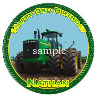 TRACTOR Edible CAKE Image Icing Topper Round John Deere