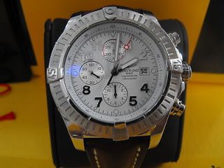 AUTHENTIC BREITLING SUPER AVENGER A1337011 CHRONOGRAPH SILVER 48MM 