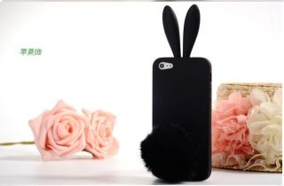 Black Bunny Rabito Rabbit TPU Skin phone Case Cover for iPhone 5 5G 