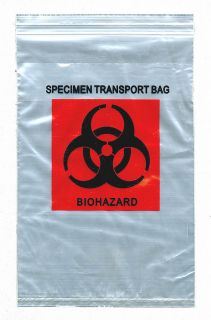X9 SPECIMEN TRANSPORT BAG, BIOHAZARD with pouch, 2.0 MIL, Lot of 