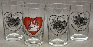 Lot of FOUR 0.1 LITER WINE TOWN GERMANY GLASSES WEINORT BRIEDEL/MOSEL