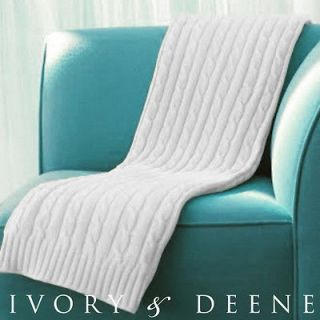 NEW LARGE LUXURY CABLE KNIT COTTON Couch Baby Blanket Bed Throw Winter 