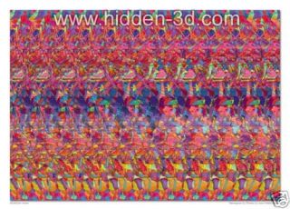 Mushroom Caves 18x13 Stereogram Poster Hidden 3D