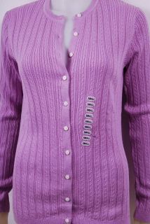 New Foxcroft Button Down Cable Knit Cardigan Sweater for Women in 