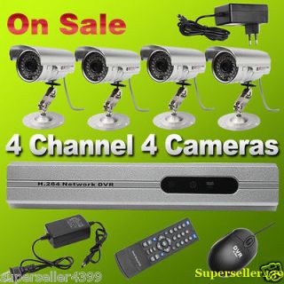   4CH CCTV DVR Home Day&Night Realtime Record Security 4Sony Camera Kit