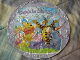 Babys 1st Birthday 17 mylar balloon Disney Winnie Pooh Tigger Eeyore 