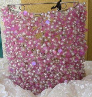 Pink Beaded Bead Candle Sconce NEW 