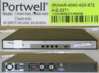 PORTWELL NETWORK SECURITY APPLIANCE NAR 4040 P4 2GB RAM