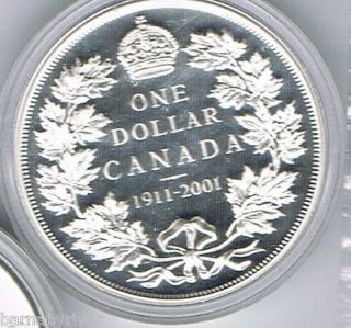 2001 CANADA 1911 2001 Proof Commemorative Silver Dollar Barnabyriver.c 