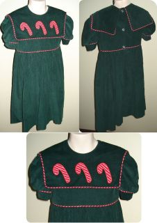   Christmas Float Dress Girls size 4t 5t 5 6 Candy Canes Corduroy
