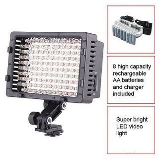   video light 8 NiM AA batteries for Canon AVCHD HD 3D camcorder camera