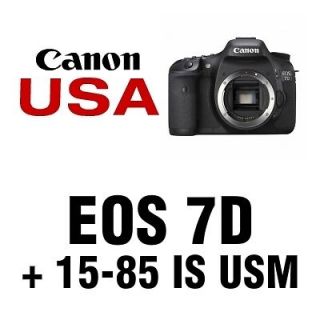 Canon EOS 7D Digital SLR Camera + 15 85 IS USM Lens NEW USA WARRANTY