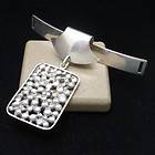 Modernist Necktie Pendant Sterling Silver N.E.From Denmark Vintage 