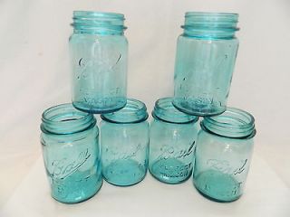 Vintage Blue Mason Jars Wedding Jars Crafts pint size