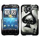 For HTC A9192 Inspire 4G Cell Spade Skull 2D Silver Texture Hard Phone 