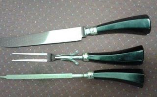 Vintage 3x Jernbolaget Carving Knife Set , made in Sweden, Silver 