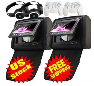   Headrest Car DVD Player with 2X FREE WIRELESS  PLAYER Media Player