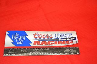 VINTAGE NASCAR KYLE PETTY # 42 COORS LIGHT SILVER BULLET BUMPER 