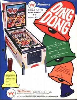 Ding Dong 1968 Pinball Machine Flyer by Williams