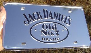 JACK DANIELS Chrome and Black Mirror Acrylic License Plate car tag
