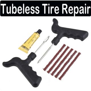 Motorcycle/Car Tubeless Tyre Puncture Repair Kit Tool Tire Plug Auto 5 