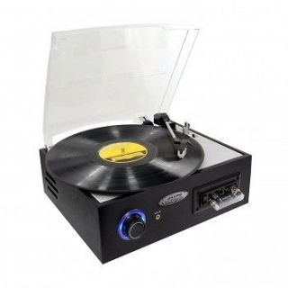   RECORD PLAYER TURNTABLE USB TO PC  RECORDING + CASSETTE DECK NEW