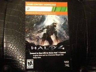 Xbox 360 Halo 4 Fotus Armor DLC Code Card Very RARE