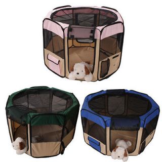   Pink Pet Cat Playpen Puppy Kennel Exercise Fashion House Dog Cage Bed