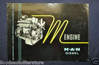1959 1960 MAN M Type Diesel Truck Engine Sales Brochure Catalog 