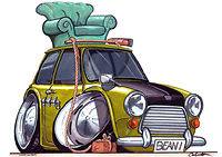 Classic Rover Mini Mr Bean Cartoon Caricature Car