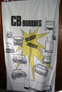 Vtg CB Radio Towel Trucks Buddies Breaker Car Cars Retro Htf 1970s 