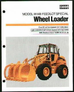 Case Model W14B Wheel Loader Specifications Brochure