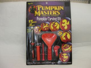 Pumpkin Masters Carving Kit 12 Patterns 5 Tools 17 pieces total New In 