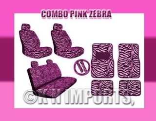 15PCS PINK ZEBRA COMBO LOW BACK CAR SEAT COVERS (Fits Jeep Grand 