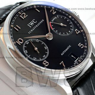NEW IWC Portuguese Auto Chronograph 7 Day Power Reserve Leather IW5001 