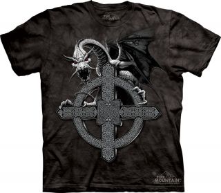 New Celtic Cross Dragon 100% Cotton T Shirt Tee The Mountain