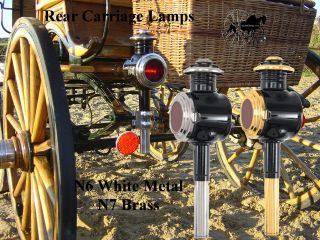 Rear Horse Carriage Coach Cart Lamp Brass Or White Metal Trim Led 
