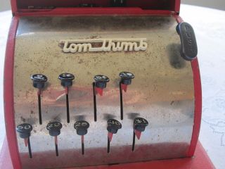 Vintage Tom Thumb Childs Red Cash Register Used Nice OLd LOOK