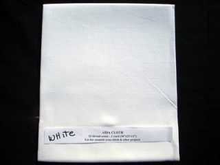 New Aida Cloth counted cross stitch fabric WHITE 1 yd (36 x 23 1/2 