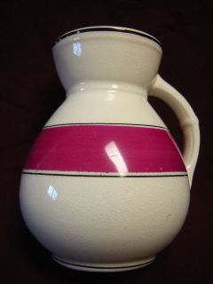 antique DAVIS Ceramic Wash Stand Basin Pitcher purple stripe
