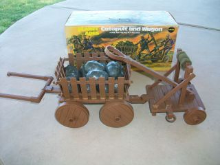 VTG Mego 1967 Planet of the Apes Catapult & Wagon Toy Set IN BOX 
