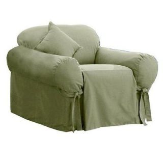 Soft Heavy Micro Suede Sage Green Armchair Arm Chair Cover Slipcover