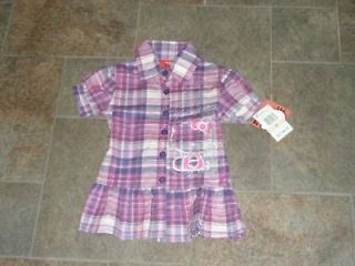 NWT Hello Kitty Plaid Shirt Top Purple Pink 4 5 6 6X 4T